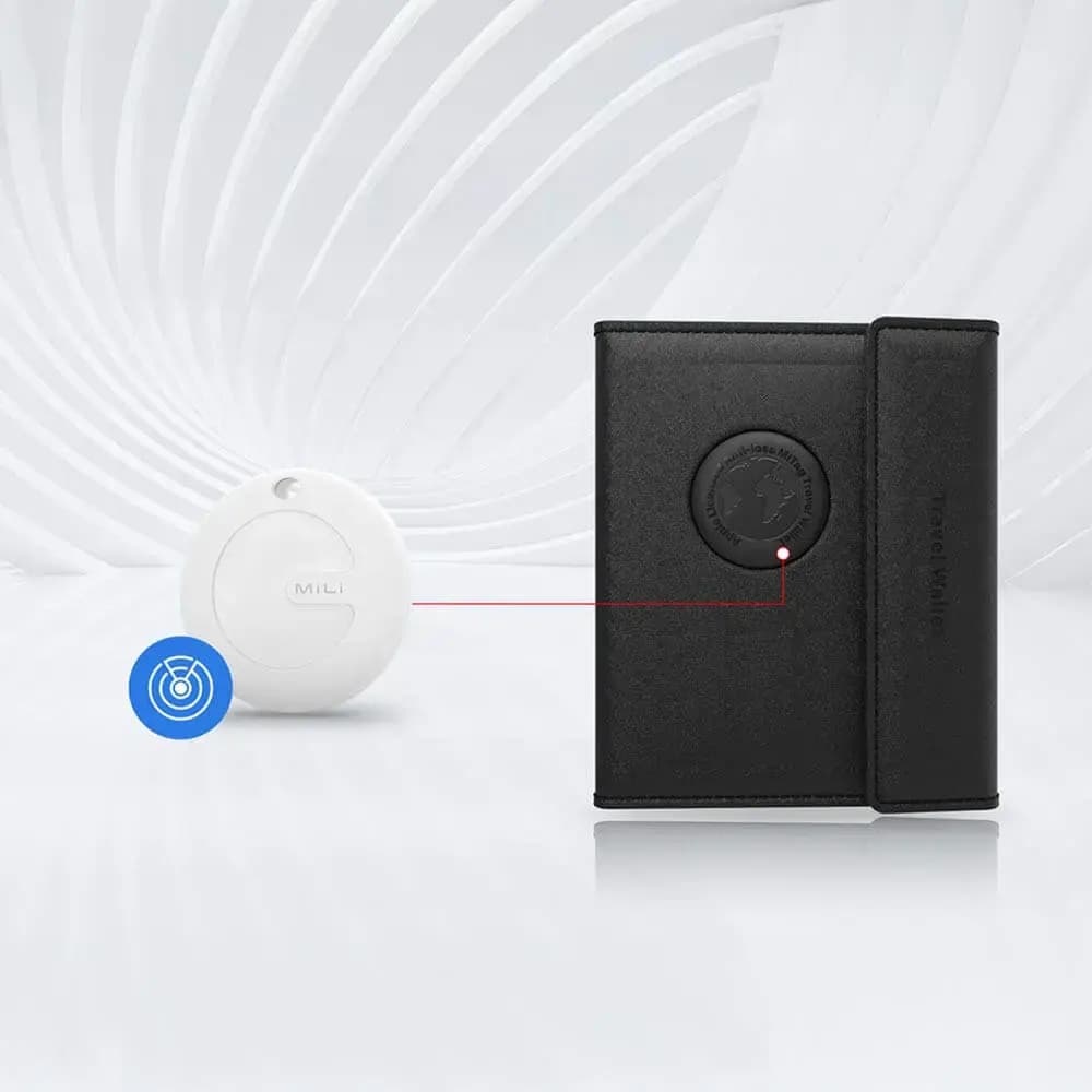 Traceur GPS Passeport MILI pour Android - étui de voyage Noir