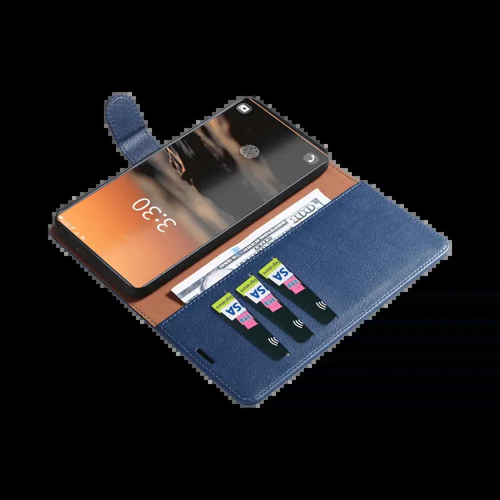 Housse folio anti-RFID Samsung Galaxy S23 Ultra 5G – PROTECT IP011 Bleu Marine