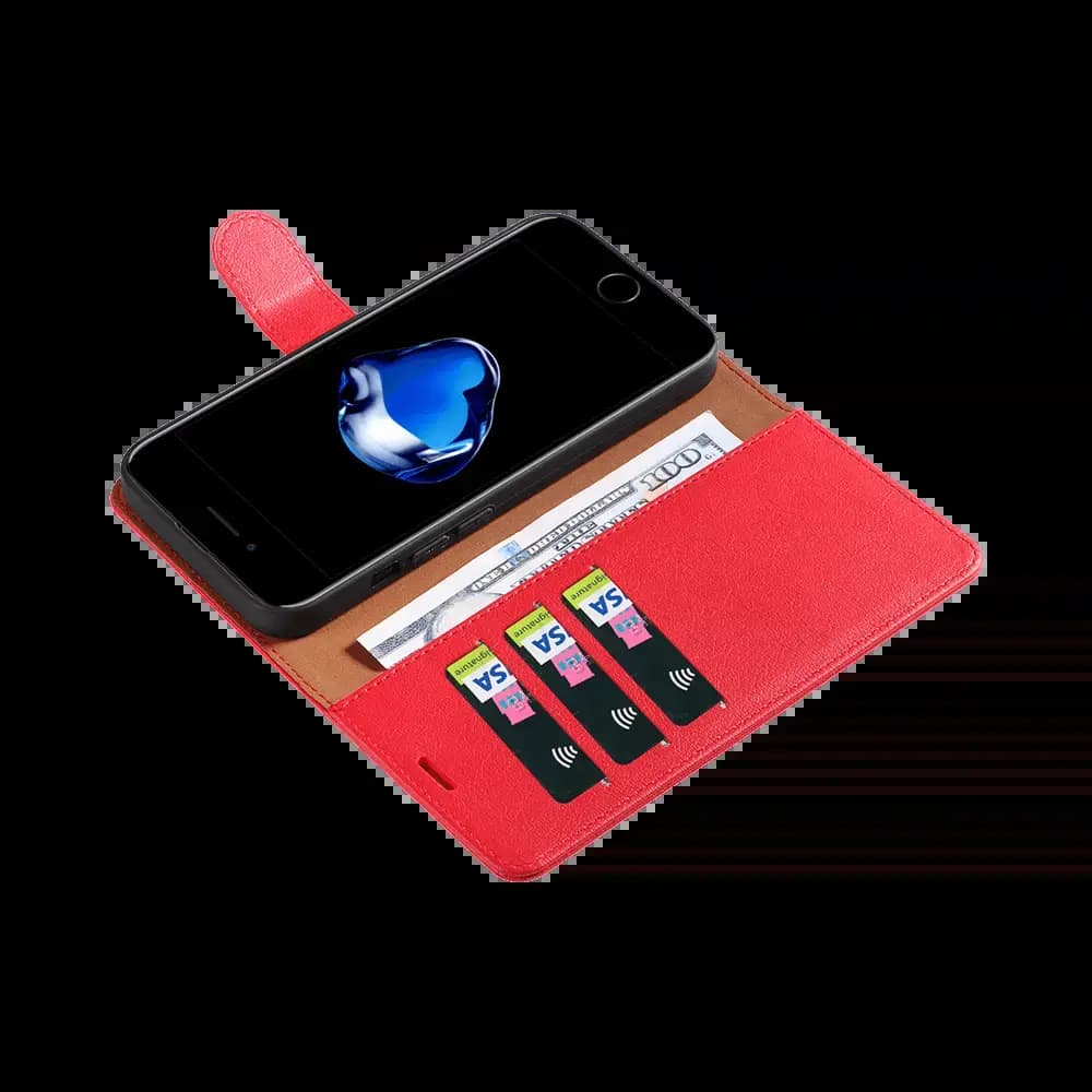 Housse folio anti-RFID iPhone 7 / 8 / SE – PROTECT IP011 Rouge