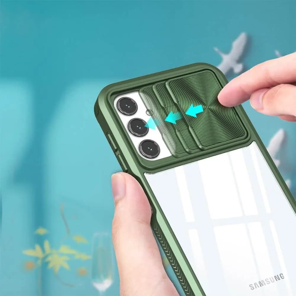 Coque Samsung Galaxy A14 avec cache caméra - PROTECT IE027 Vert Foncé   - Vue 3