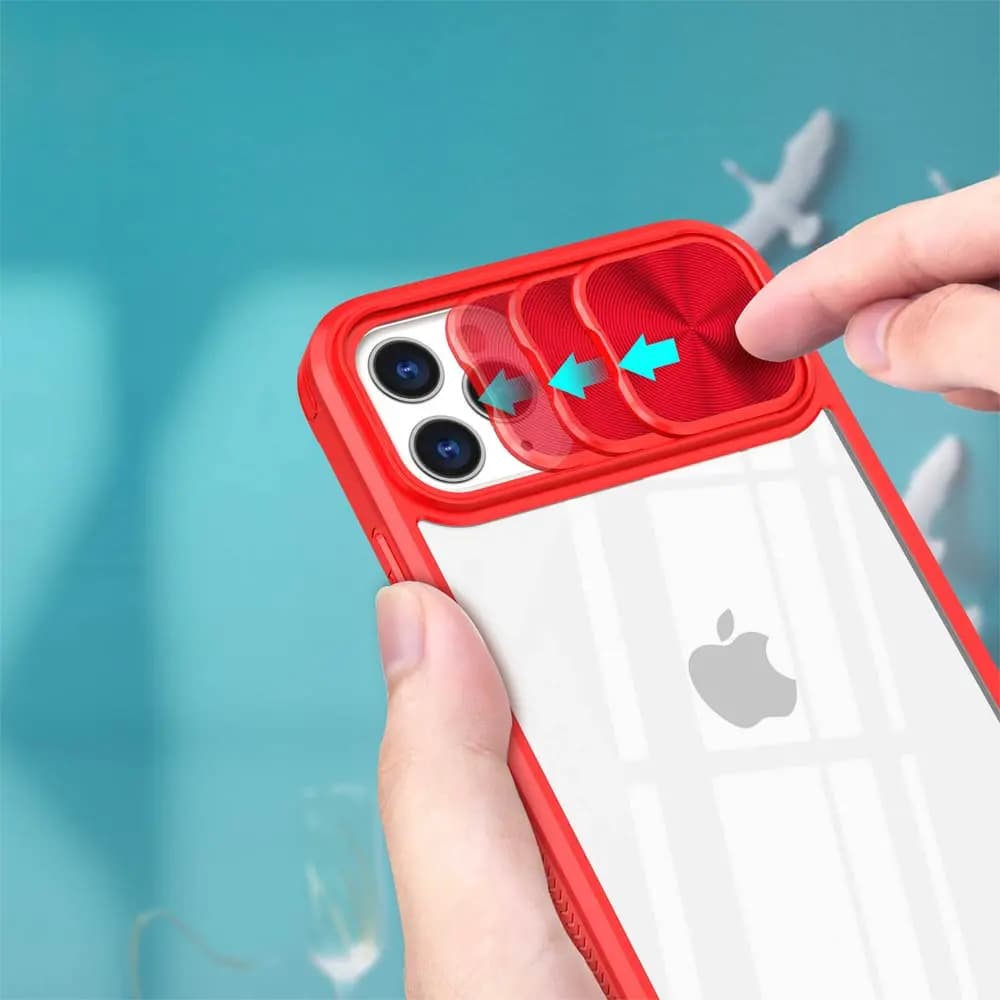 Coque iPhone 11 Pro Max  avec cache caméra - PROTECT IE027 Rouge 