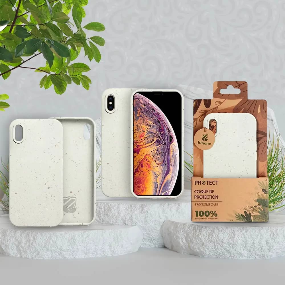 Coque bio iPhone XS Max - PROTECT Blanc