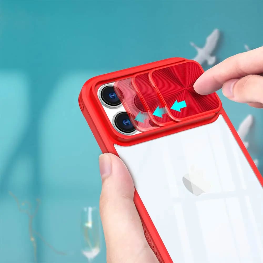 Coque iPhone 13 Pro avec cache caméra - PROTECT IE027 Rouge  - Vue 3