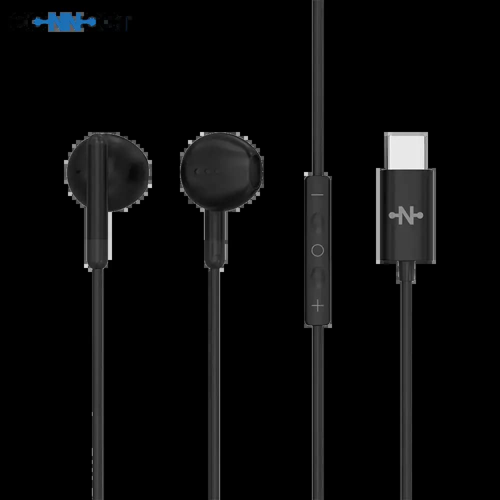 Écouteurs filaires USB-C avec micro & télécommande - CONNECT Noir
