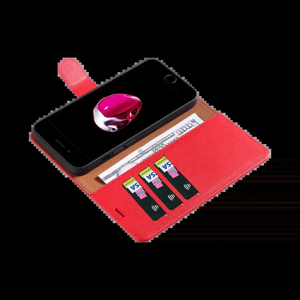 Housse folio anti-RFID iPhone 7 Plus / 8 Plus – PROTECT IP011 Rouge
