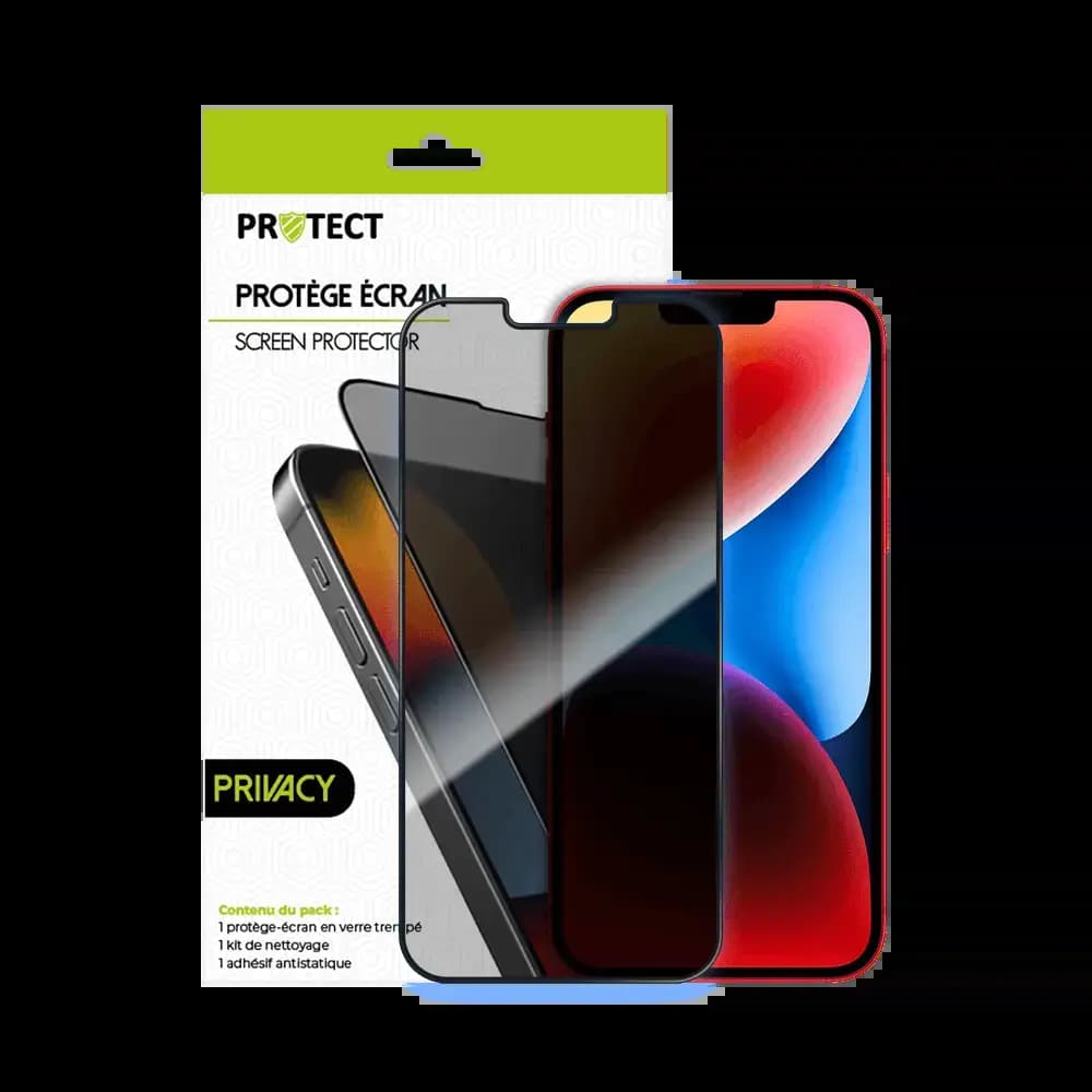 Verre trempé anti-espions iPhone 13 Pro Max / 14 Plus protection écran 9H - PROTECT Transparent