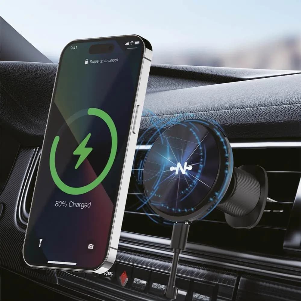 Support Smartphone Chargeur à Induction pour Voiture CONNECT 15W Noir - Vue 2