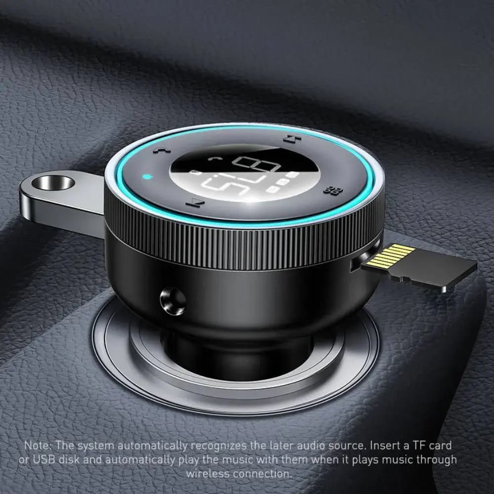 Transmetteur FM Bluetooth & Chargeur Voiture Baseus Noir