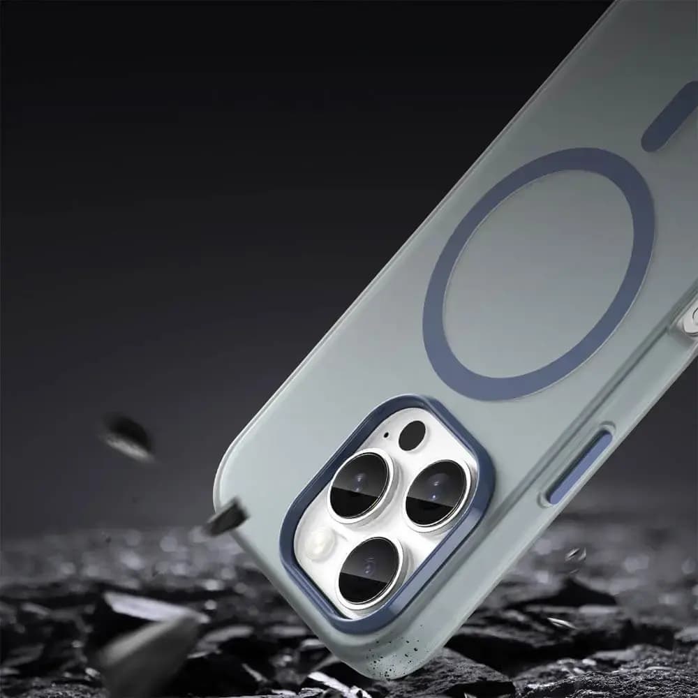 Coque MagSafe bi-matière iPhone 16 Pro Max - PROTECT MF-006 Bleu Marine