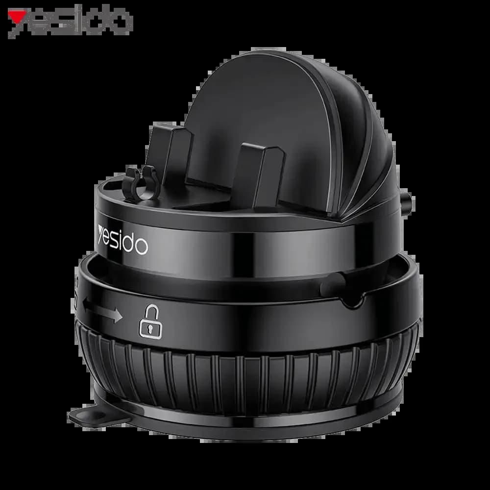 Support smartphone rotation 360° avec fixation ventouse - Yesido C272 Noir