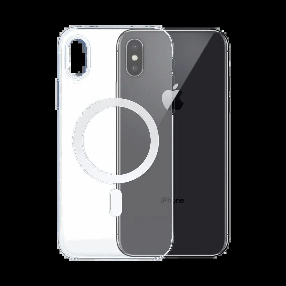 Coque MagSafe silicone transparente iPhone X / iPhone XS