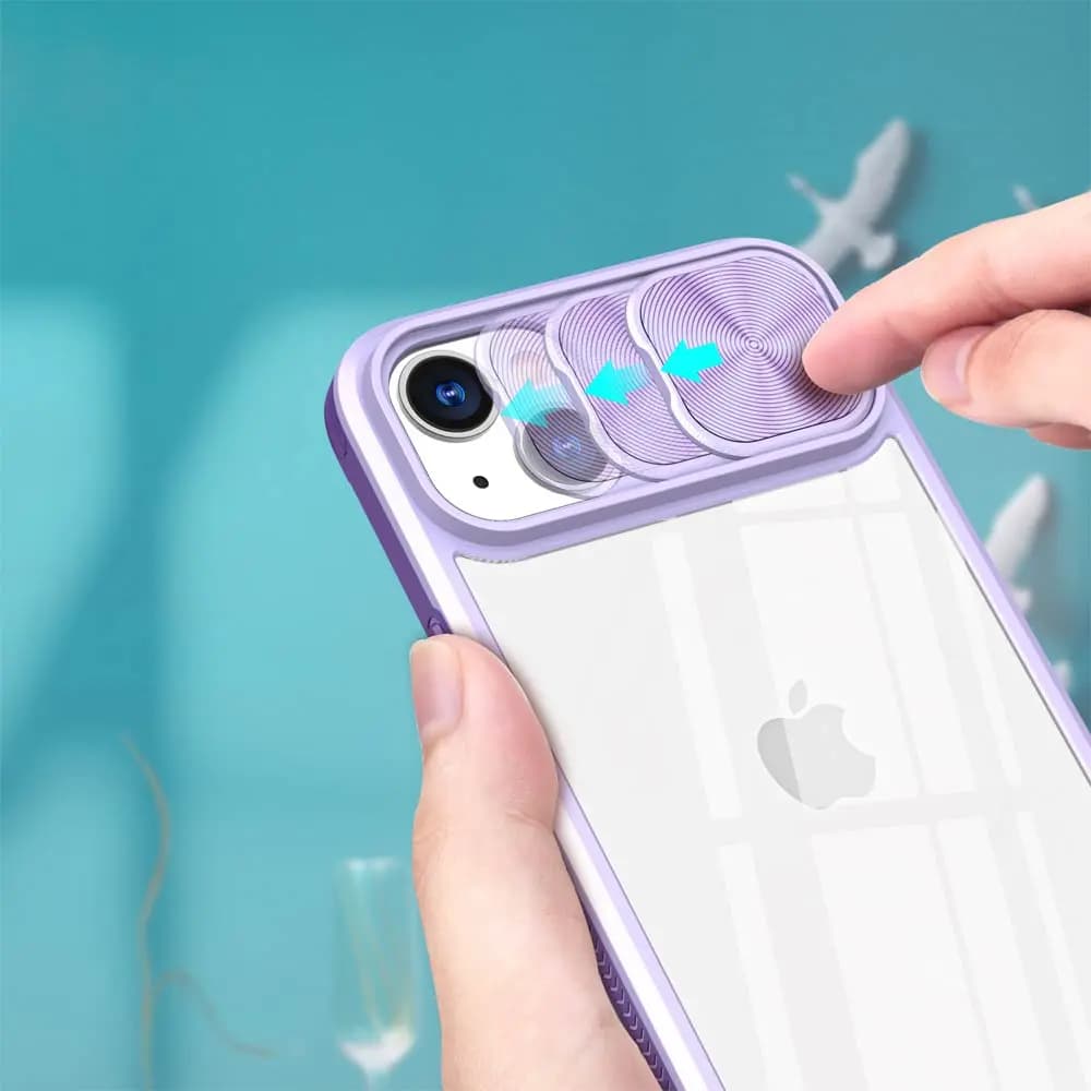 Coque iPhone 13 / 14 / 16e / 17e avec cache caméra - PROTECT IE027 Violet