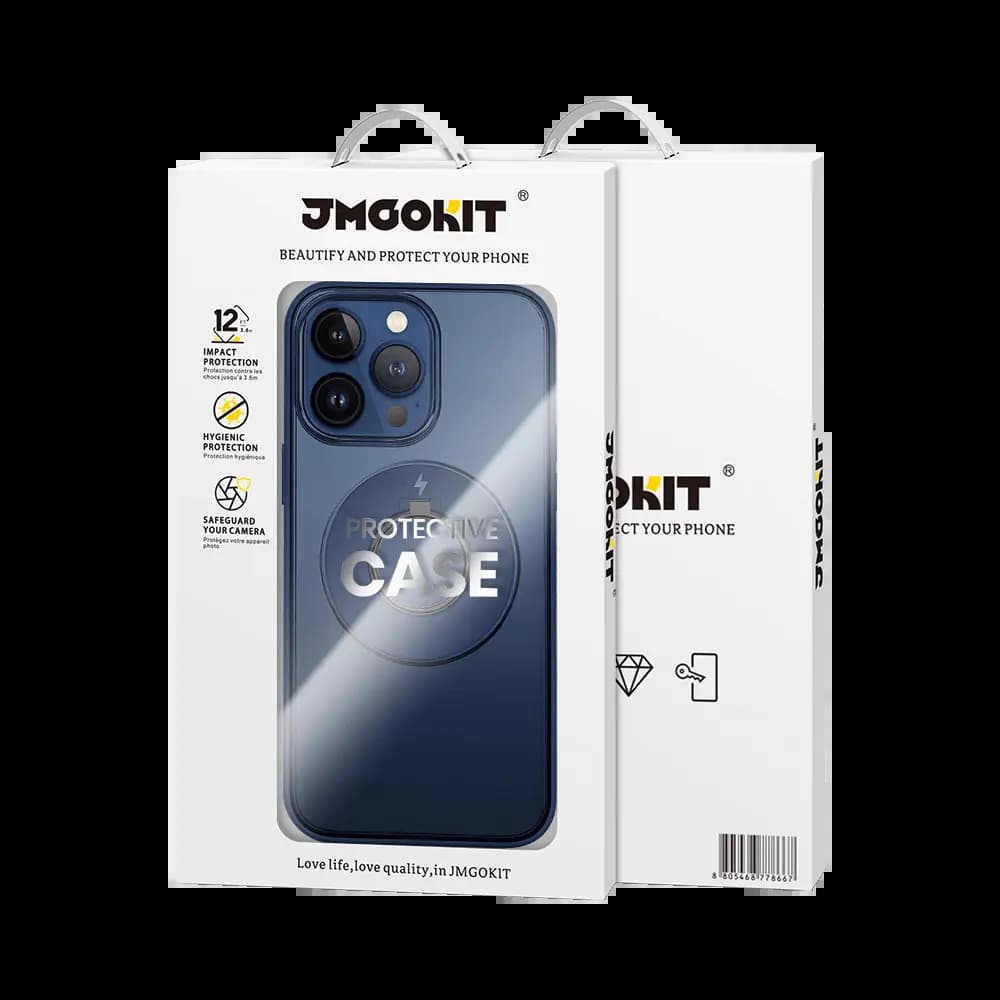 Coque MagSafe iPhone 12 Pro avec support anneau - JMGOKIT King Bleu Marine - Vue 3