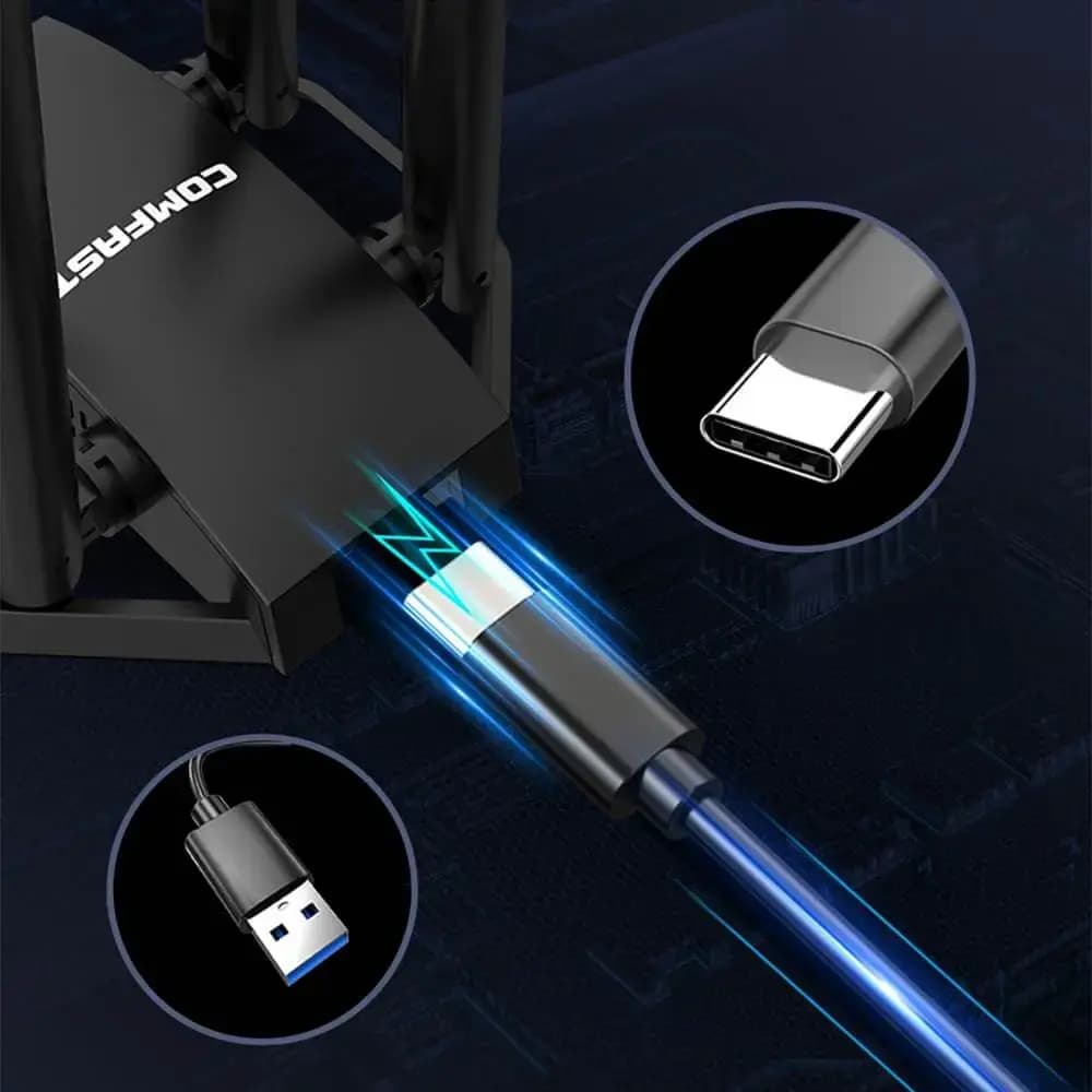Adaptateur WiFi USB 3.0 1300 Mbps 4 antennes double bande - Comfast CF-WU785AC