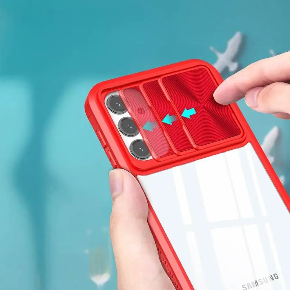 Coque avec cache caméra Samsung Galaxy A16 / Galaxy A17 - PROTECT IE027 Rouge  - Vue 3