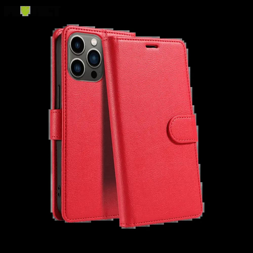 Housse folio anti-RFID iPhone 12 / 12 Pro – PROTECT IP011 Rouge