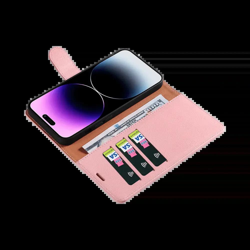 Housse folio anti-RFID iPhone 15 Pro Max – PROTECT IP011 Rose - Vue 3
