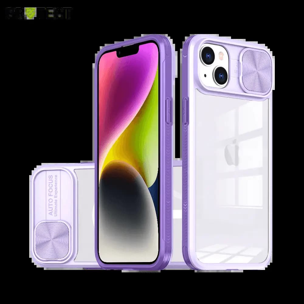 Coque iPhone 13 / 14 / 16e / 17e avec cache caméra - PROTECT IE027 Violet
