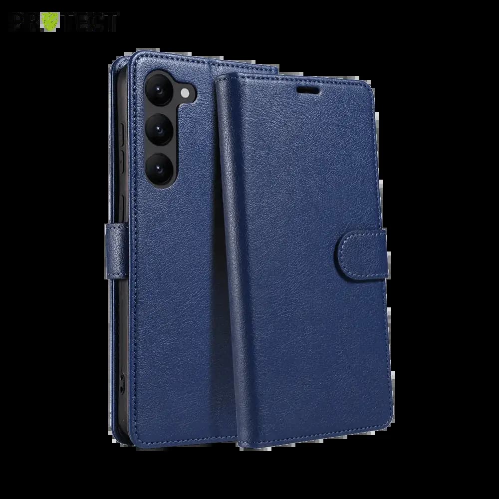 Housse folio anti-RFID Samsung Galaxy S22 – PROTECT IP011 Bleu Marine