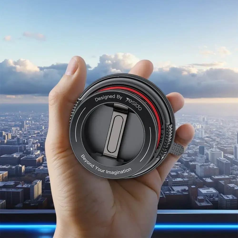 Support smartphone magnétique pour voiture fixation par ventouse - Yesido C219 Noir