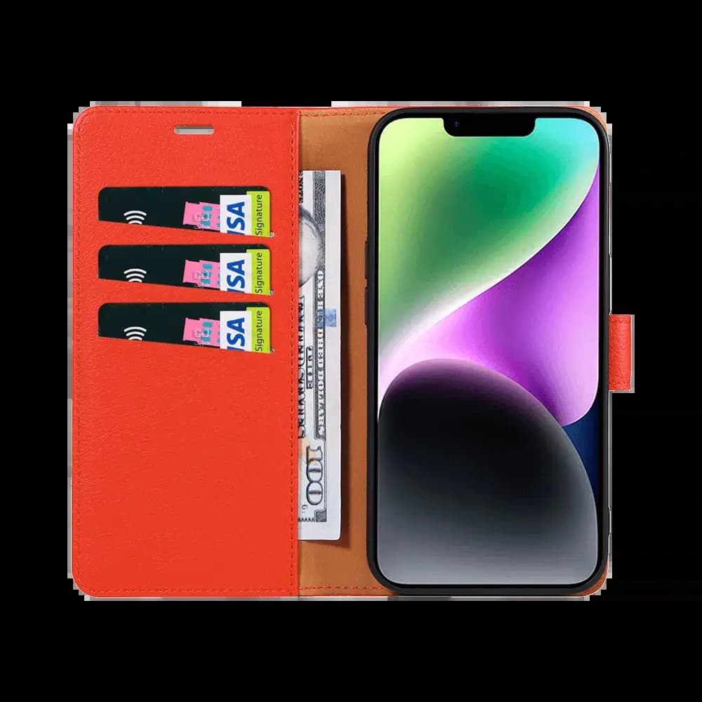 Housse folio anti-RFID iPhone 14 - PROTECT IP011 Rouge - Vue 2