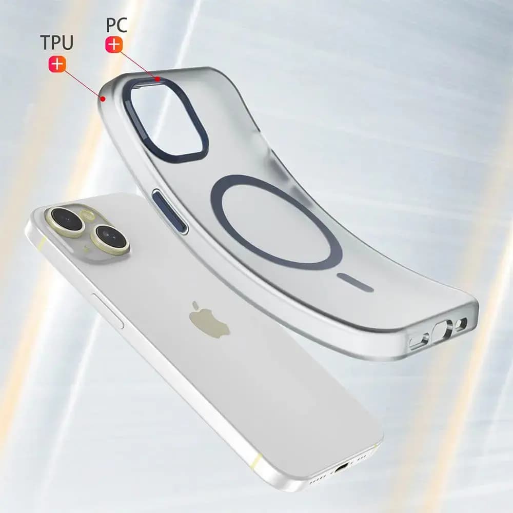 Coque MagSafe bi-matière iPhone 15 - PROTECT MF-006 Bleu Marine