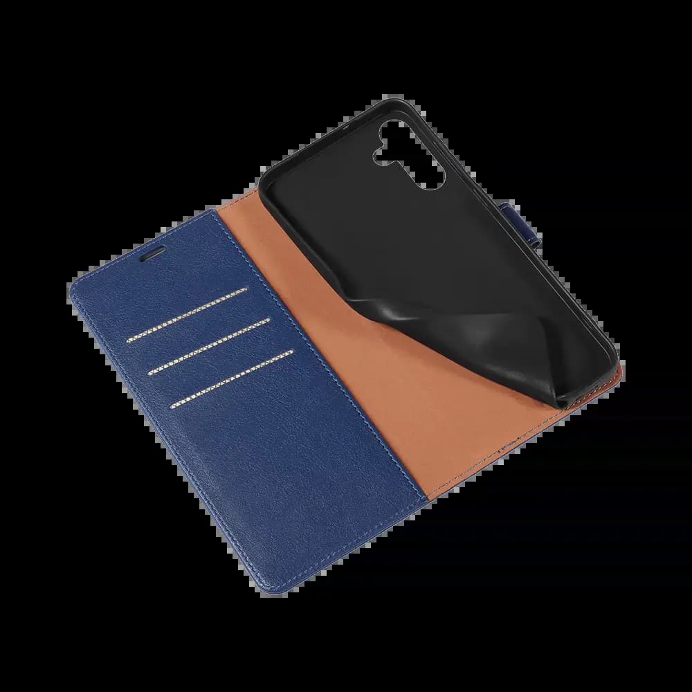 Housse folio anti-RFID Samsung Galaxy A15 – PROTECT IP011 Bleu Marine