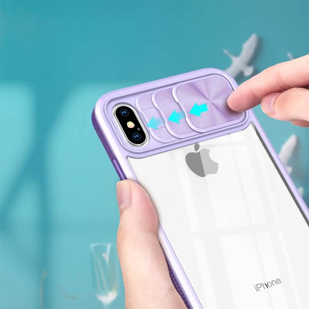 Coque iPhone XS Max avec cache caméra - PROTECT IE027 Violet