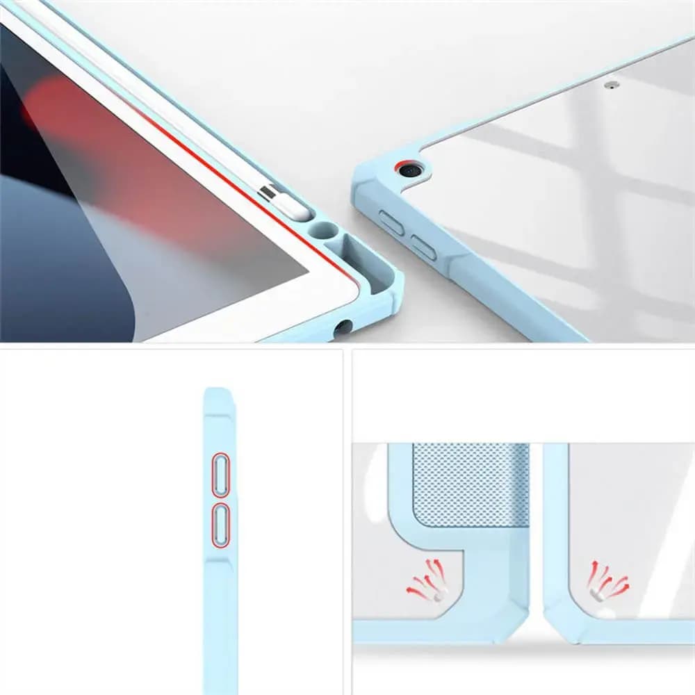Housse folio iPad 7 / 8 avec dos transparent & porte-stylet - Dux Ducis Toby Noir - Vue 4