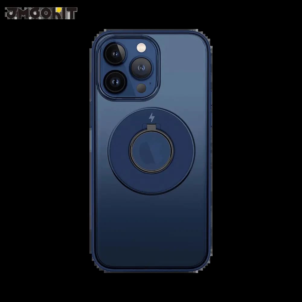 Coque MagSafe iPhone 12 Pro avec support anneau - JMGOKIT King Bleu Marine