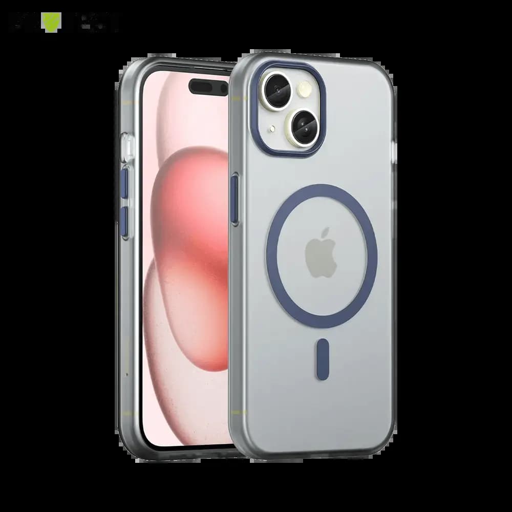 Coque MagSafe bi-matière iPhone 15 - PROTECT MF-006 Bleu Marine