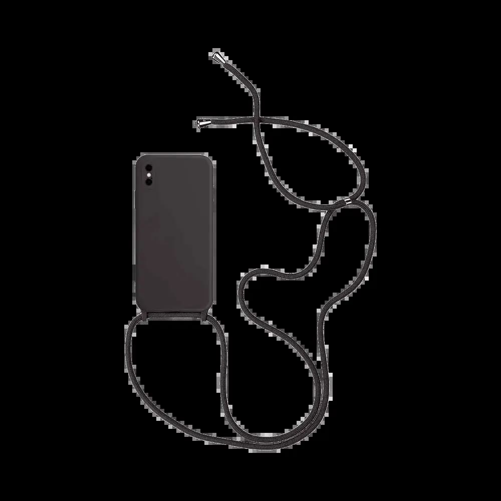 Coque avec cordon réglable silicone iPhone XS Max - Noir