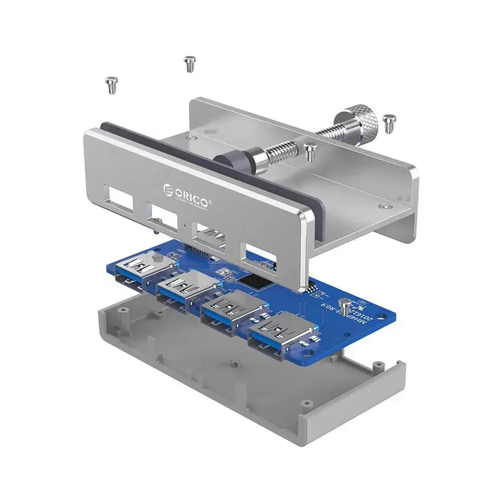 Hub USB 3.0 à fixation par pince 4 ports - Orico MH4PU