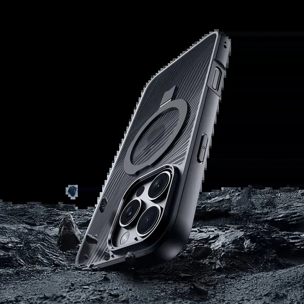 Coque MagSafe avec support iPhone 16 Pro - Dux Ducis Aimo Mag Noir