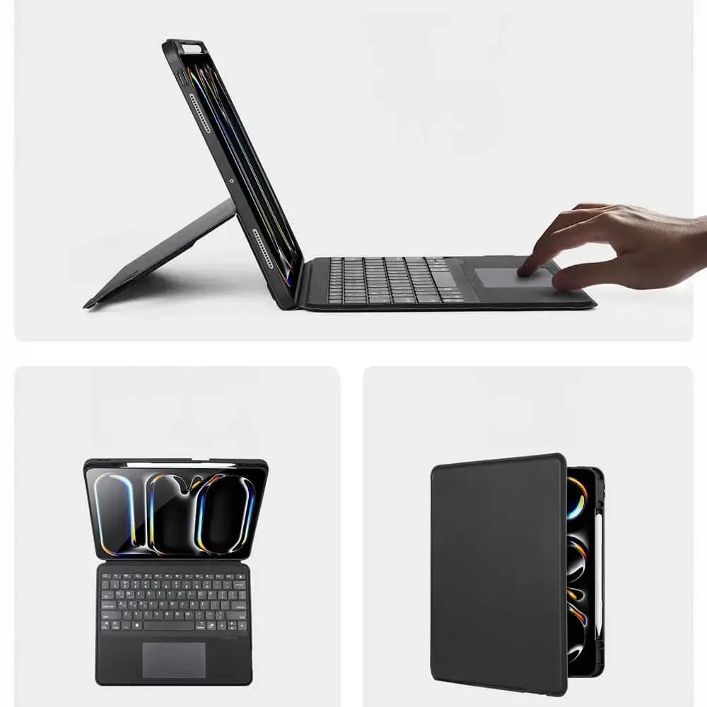 Housse clavier rétroéclairé iPad Pro 13" M4 avec trackpad - Dux Ducis DK Noir - Vue 2