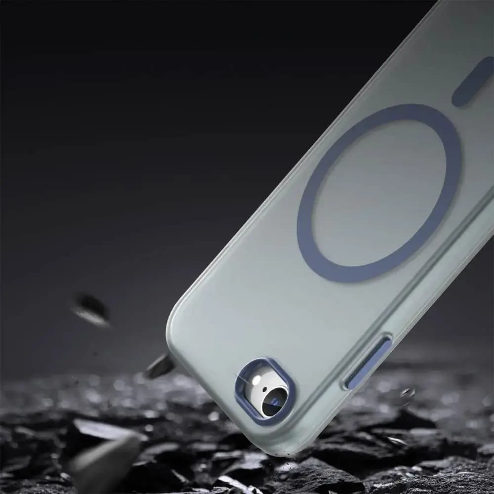 Coque MagSafe bi-matière iPhone 7 / 8 / SE (2nd & 3e Gen) - PROTECT MF-006 Bleu Marine - Vue 4
