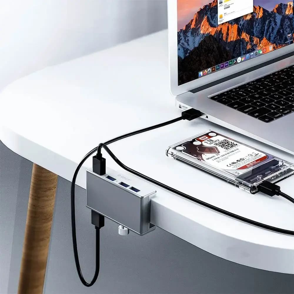 Hub USB 3.0 à fixation par pince 4 ports - Orico MH4PU