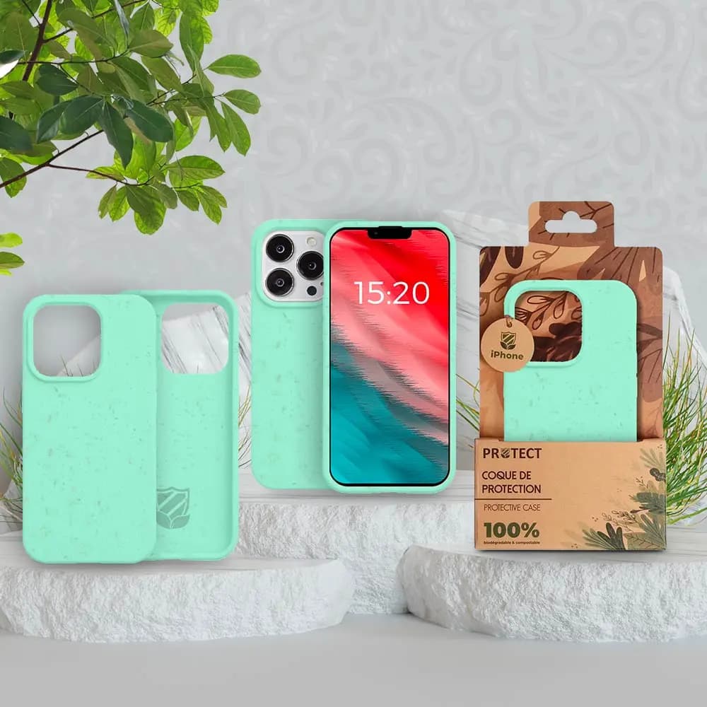 Coque bio iPhone 14 Pro - PROTECT Vert Menthe