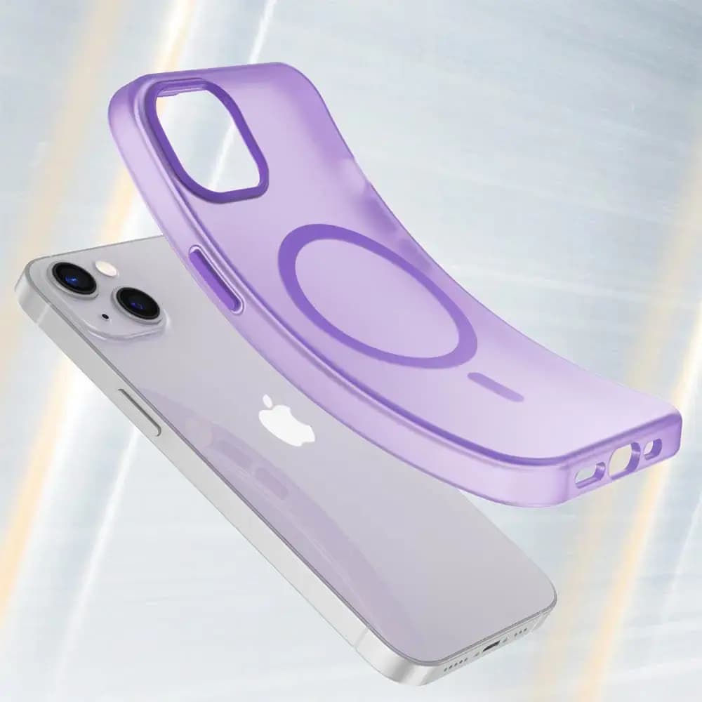 Coque MagSafe bi-matière iPhone 13 - PROTECT MF-006 Violet Foncé