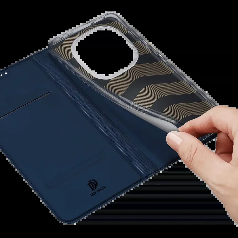 Housse folio Xiaomi Redmi Note 14 Pro 4G porte-carte – Dux Ducis Skin Pro Rose