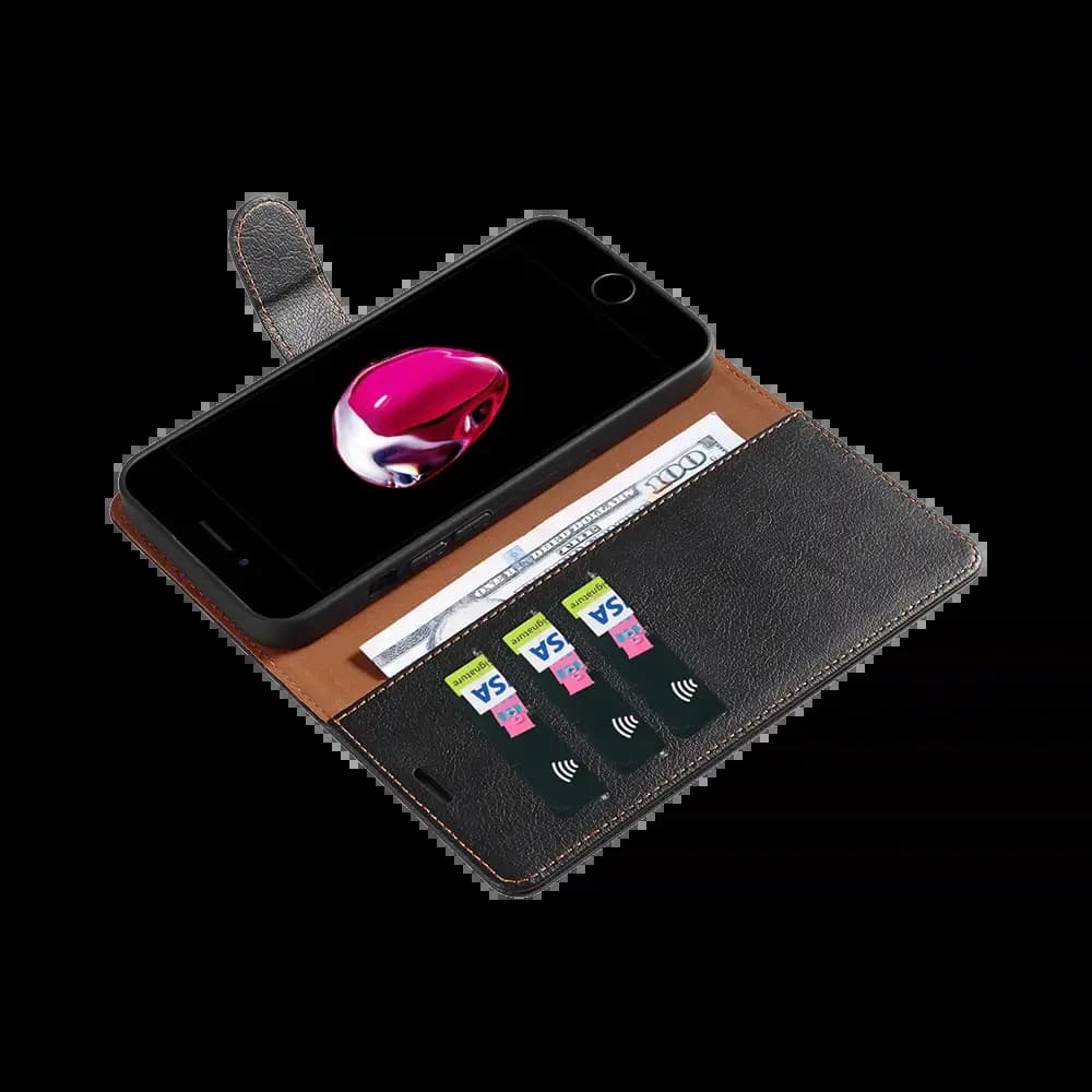 Housse folio anti-RFID iPhone 7 Plus / 8 Plus – PROTECT IP011 Noir