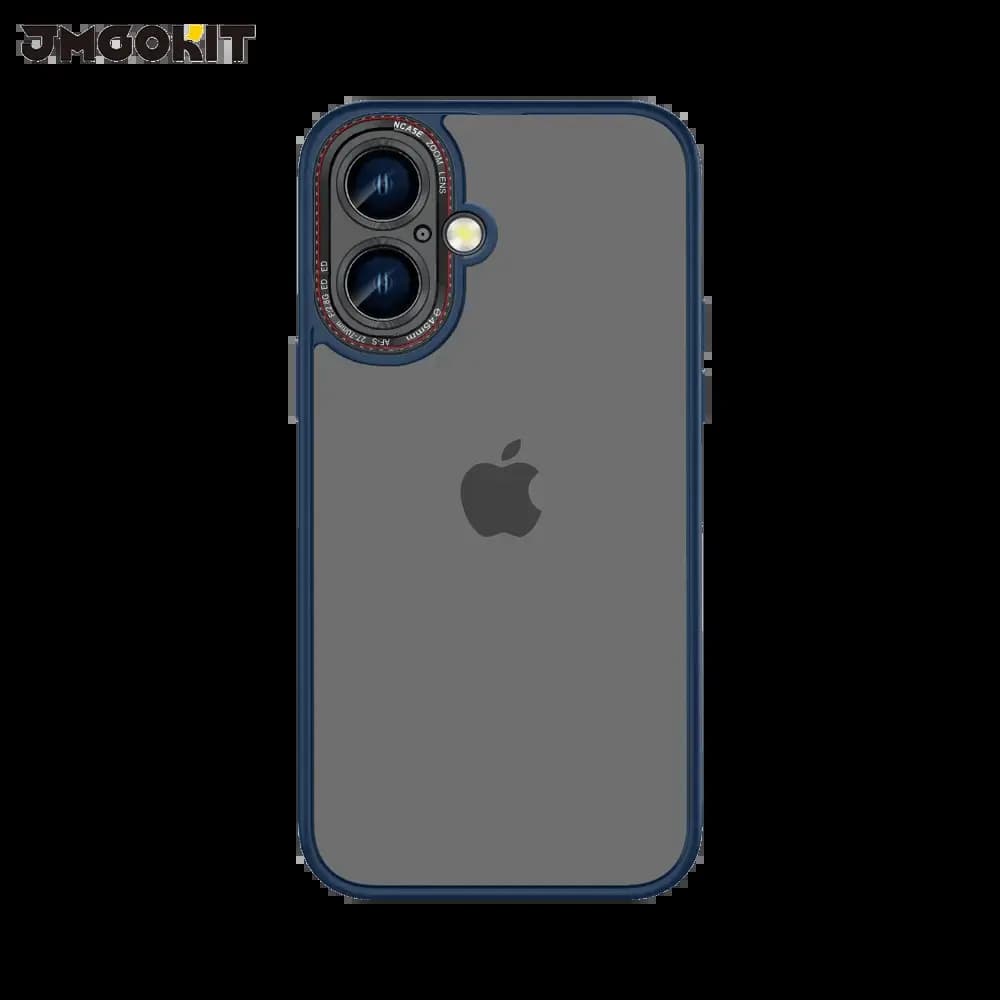 Coque de Protection Canon Lens JMGOKIT pour Apple iPhone 16 Plus Bleu