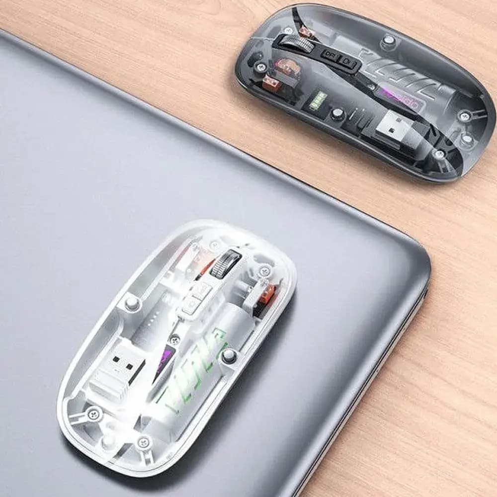 Souris sans fil transparente (Bluetooth + USB) - Yesido KB29