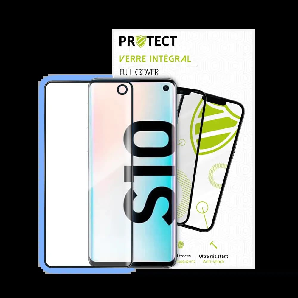Verre trempé intégral Samsung Galaxy S10 protection écran 9H - PROTECT Noir
