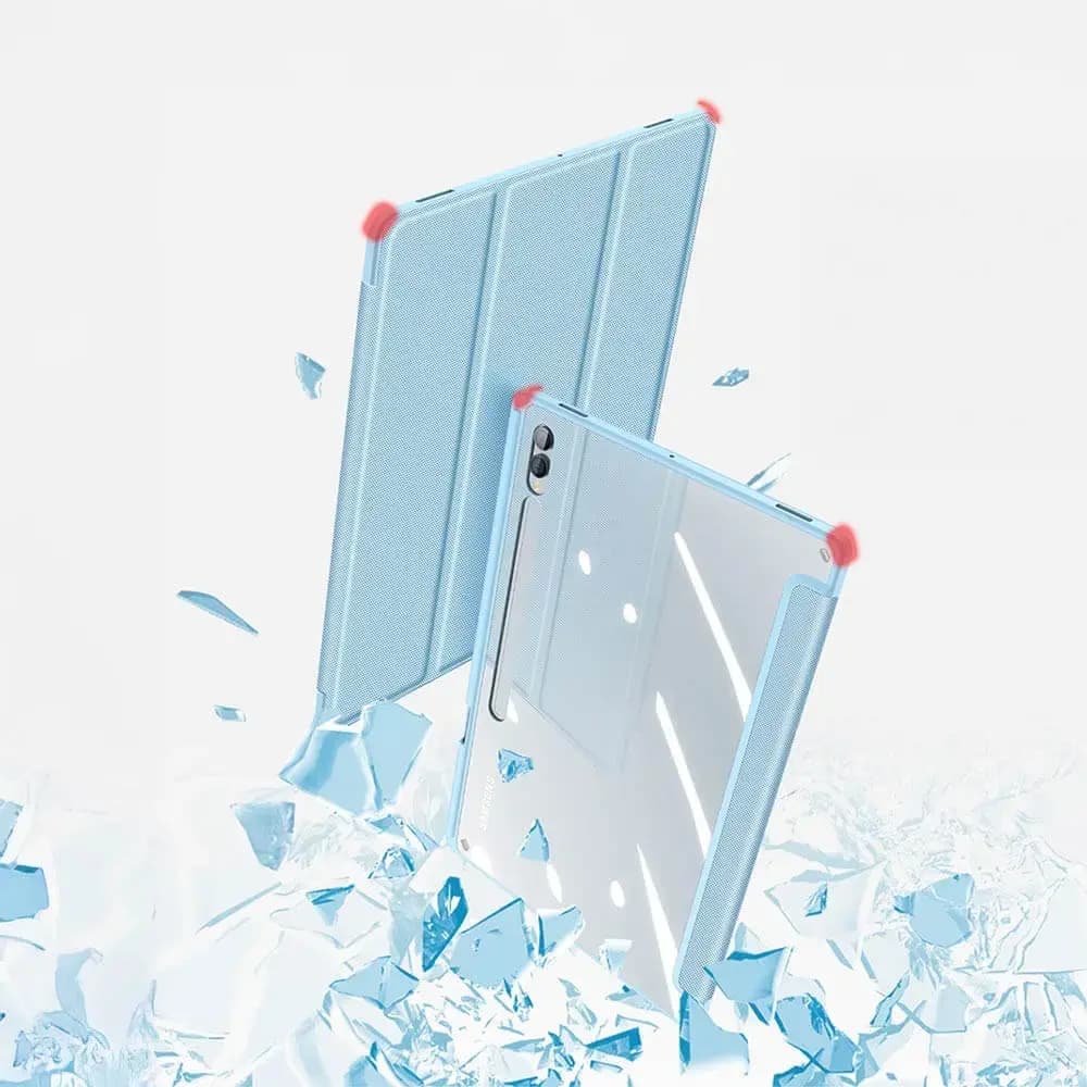 Housse folio Samsung Galaxy Tab S9 Ultra avec dos transparent & porte-stylet - Dux Ducis Toby Bleu