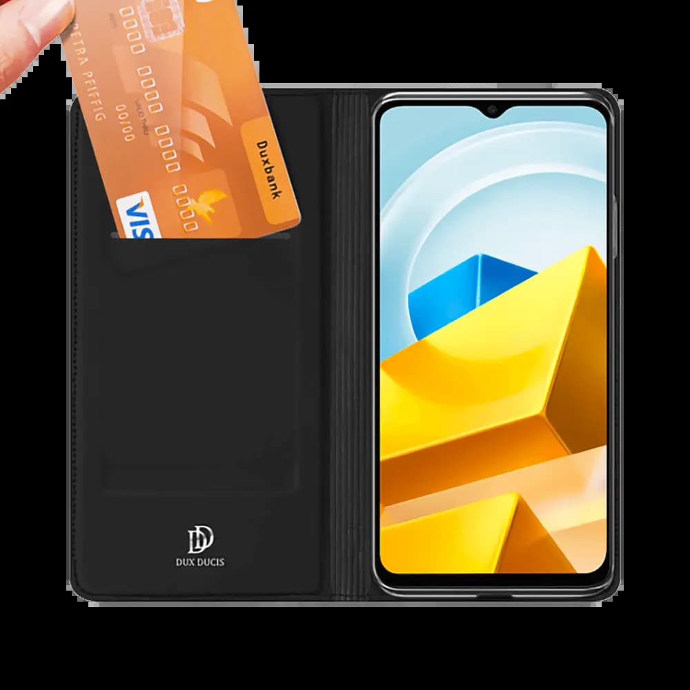 Housse folio Xiaomi Poco M5 porte-carte - Dux Ducis Skin Pro Noir