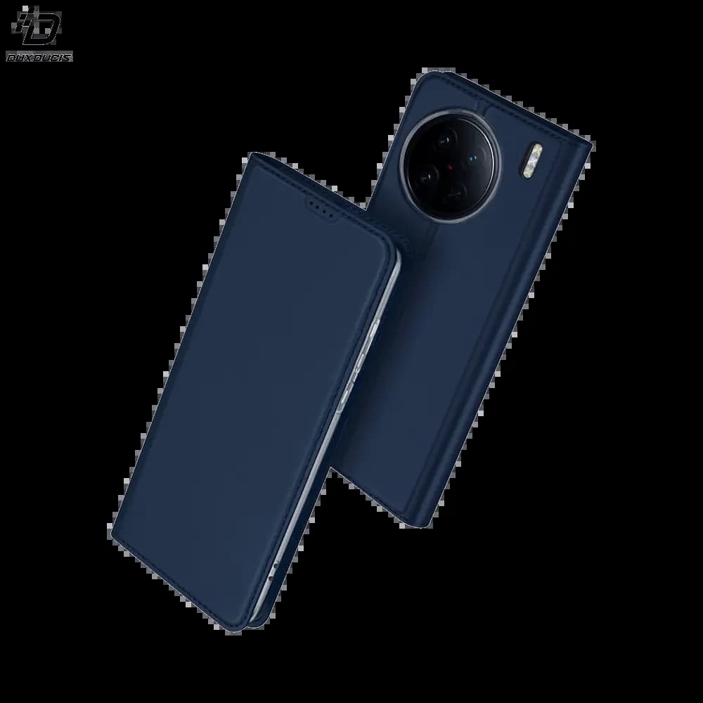 Housse folio Vivo X90 Pro porte-carte - Dux Ducis Skin Pro Bleu