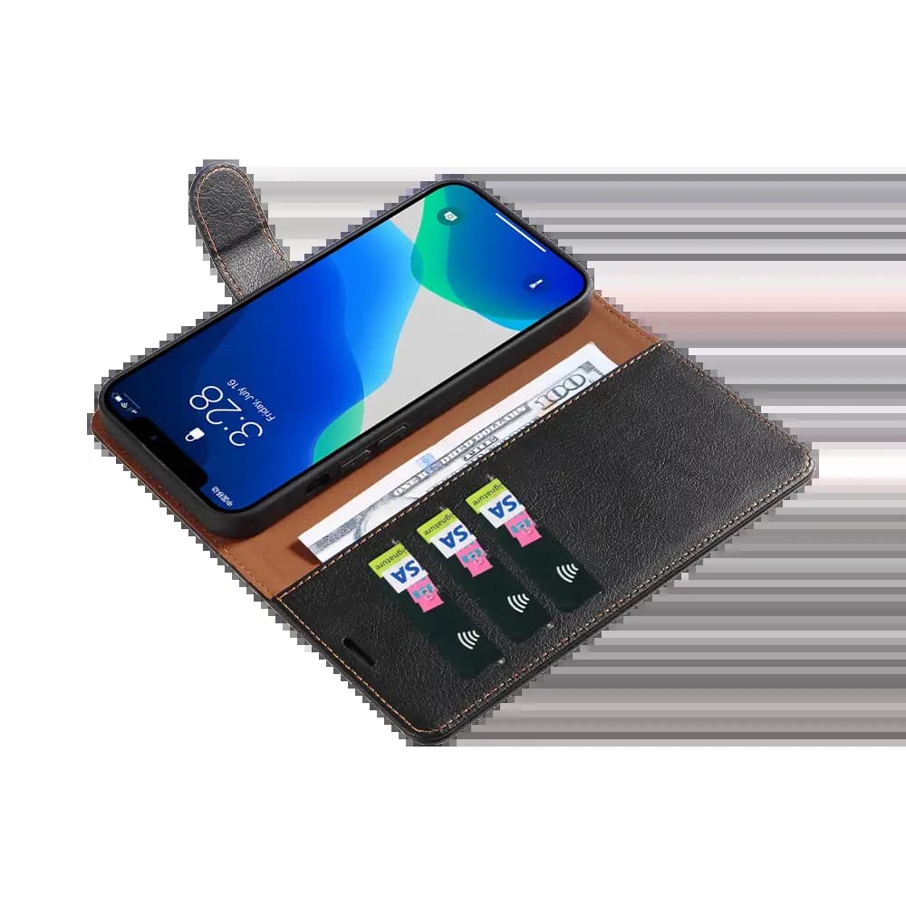 Housse folio anti-RFID iPhone 13 mini – PROTECT IP011 Noir - Vue 3