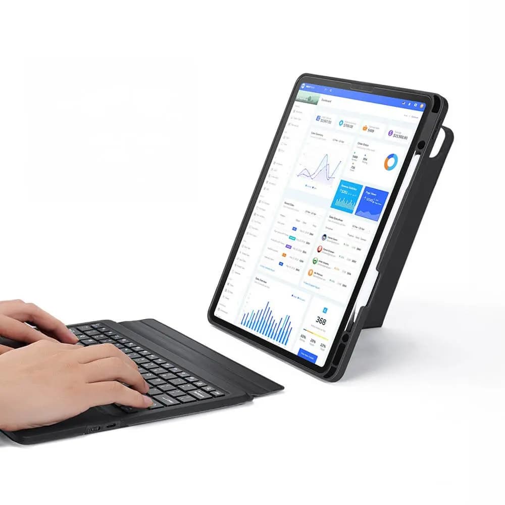Housse de Protection avec Clavier Rétroéclairé Dux Ducis pour Apple iPad Pro 12.9" (3e génération, 4e génération & 5e génération), iPad Pro 12.9" M2 (6e génération) & iPad Air 13 M2 Noir - Vue 3