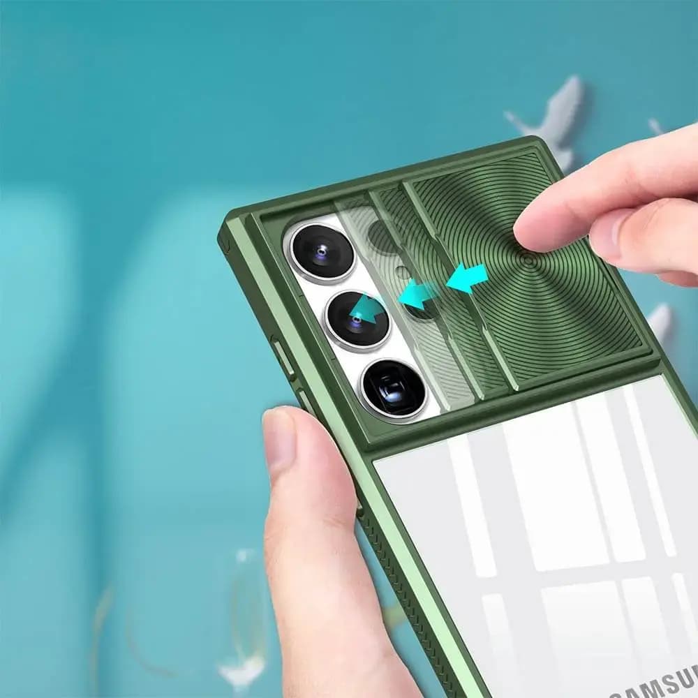 Coque avec cache caméra Samsung Galaxy S25 Ultra - PROTECT IE027 Vert Foncé - Vue 3